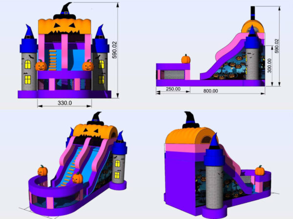 jack o lantern Pumpkin slide (26L 11W 18T) - Image 3