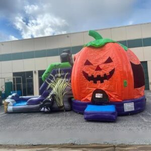 Halloween pumpkin bounce house/slide combo